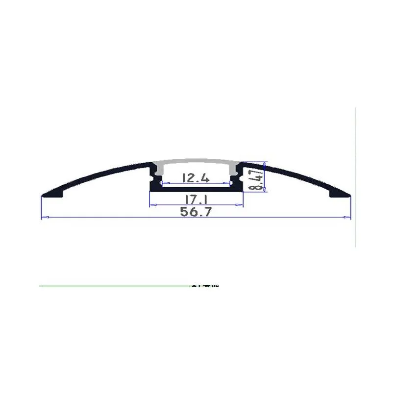 dhs/ems 2m/pcs 30m/lot led channel aluminum slot profile for led flexible strip with waterproof cover end caps