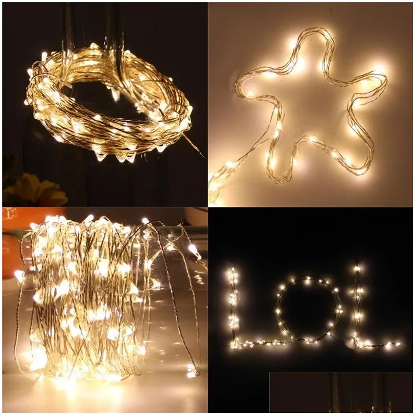 5m 10m led string lights usb 8 function sliver wire remote control fairy lights led christmas lights wedding party holiday decoration