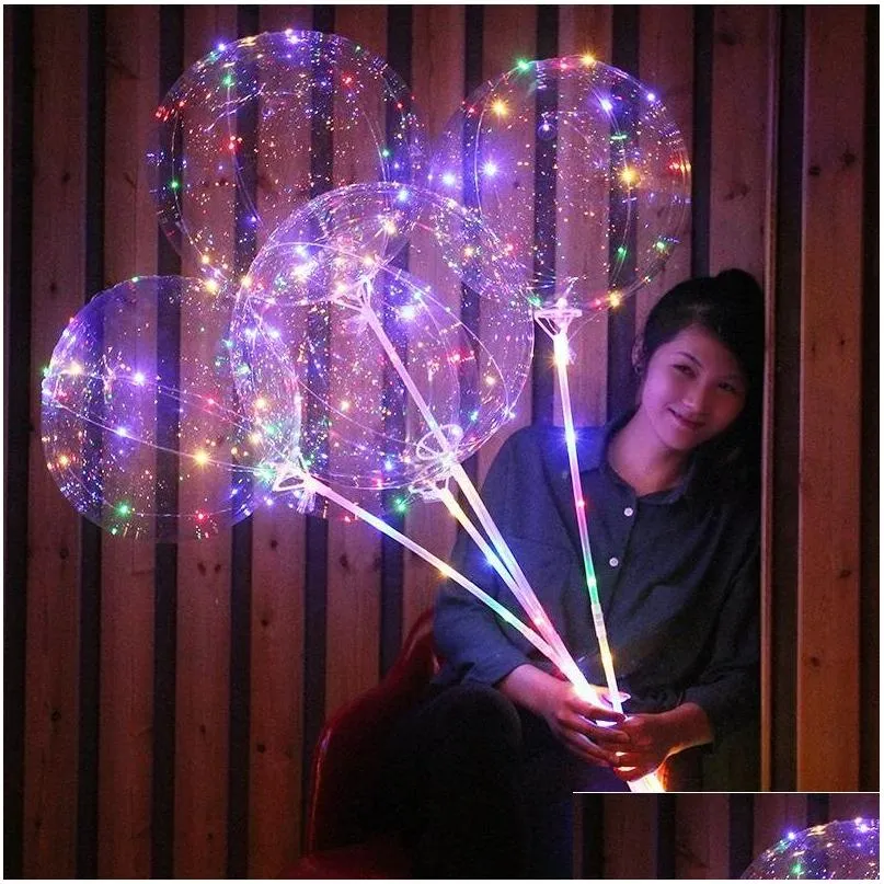 bobo balloon 20 inch led string light with 3m led strip wire luminous decoration lighting for party gift