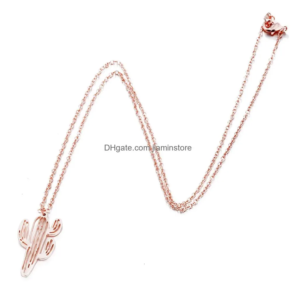 Other Jewelry Sets Stainless Steel Necklace Cactus Simple Small  Necklacelry Drop Delivery Jewelry Jewelry Sets Dhjt5
