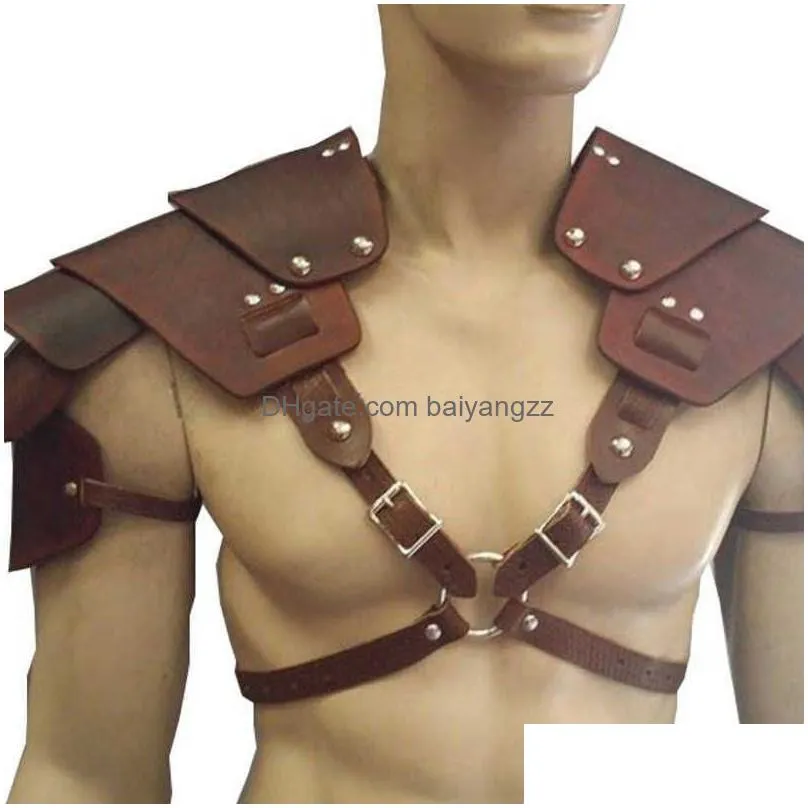 middle ages men medieval accessory  knight costume shoulder armor vintage gothic pirate warrior cosplay harness pauldrons y02992