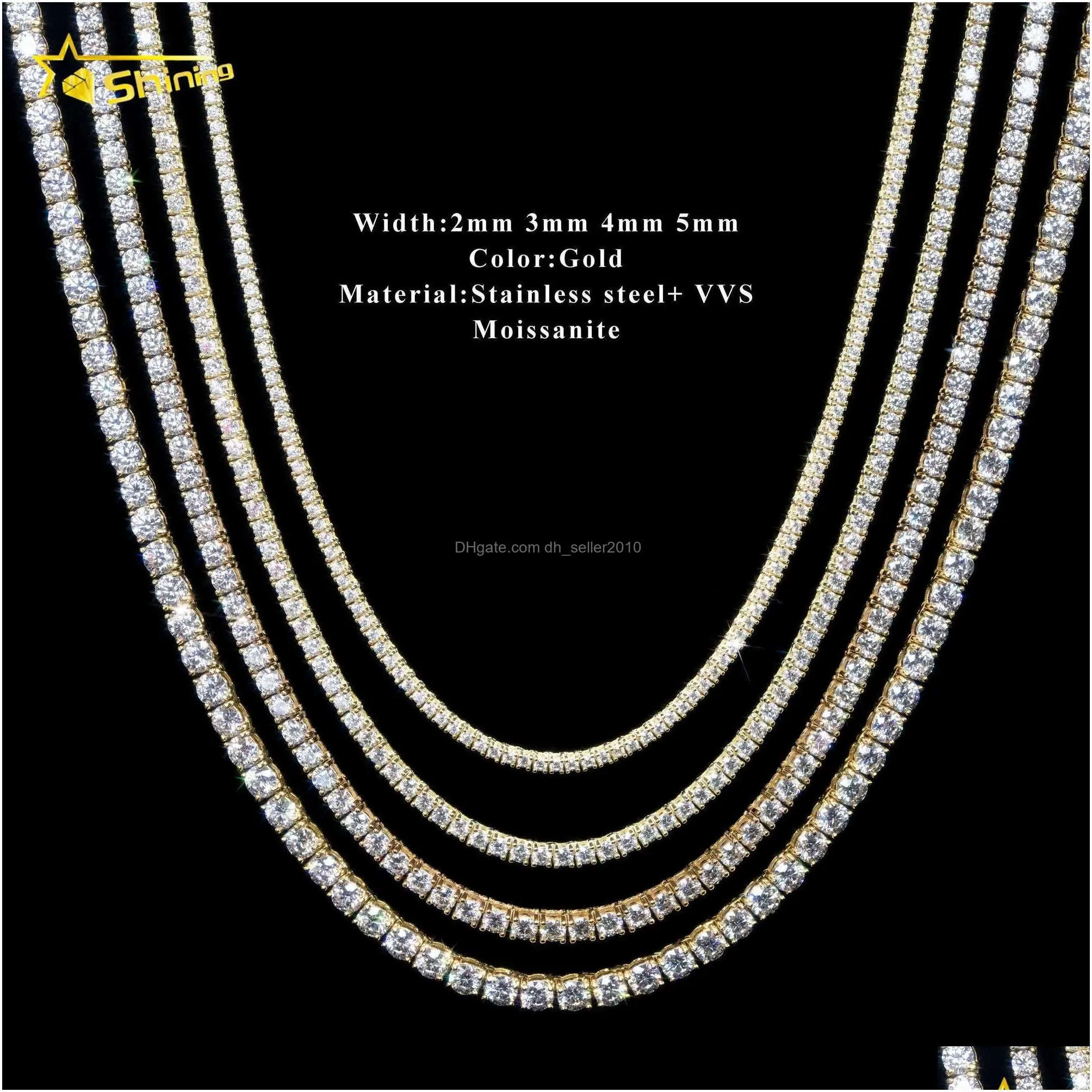 Other Jewelry Designer Good Price Gra Certified Vvs Moissanite 925 Sterling Sier Solid Gold Tennis Chain 2Z26 Drop Delivery Jewelry Ne Dheuw