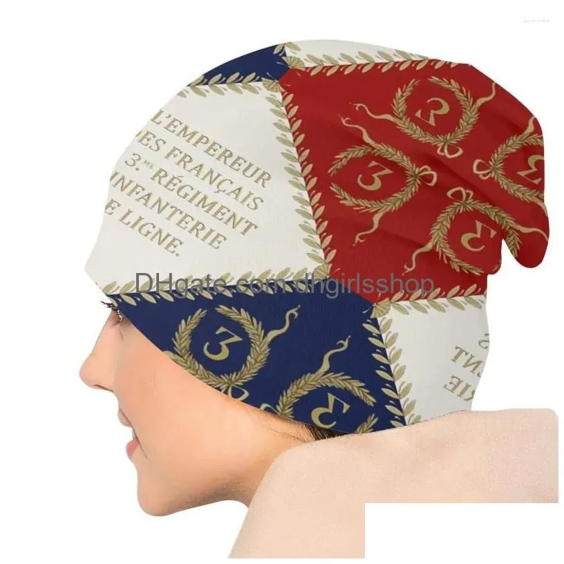 Berets Bonnet Hats Hip Hop Adt Mens Knit Hat Napoleonic French Regimental Flag E 1804 Shower Graphic Funny Knitting Drop Delivery Dhe72