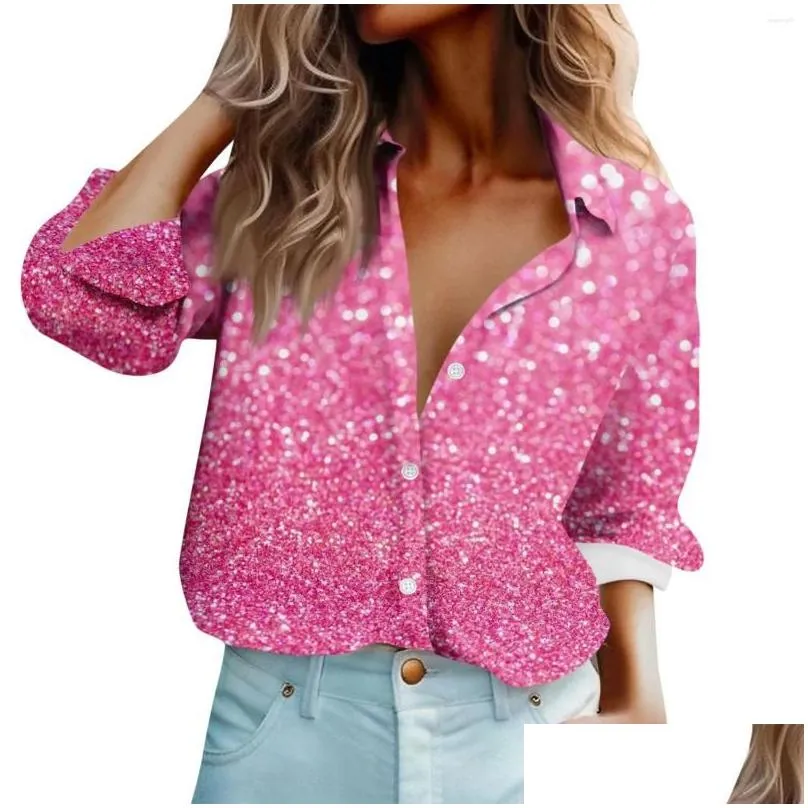 women`s hoodies shirt blouse valentine`s day love print button long sleeve casual basic collar regular top shirts & blouses