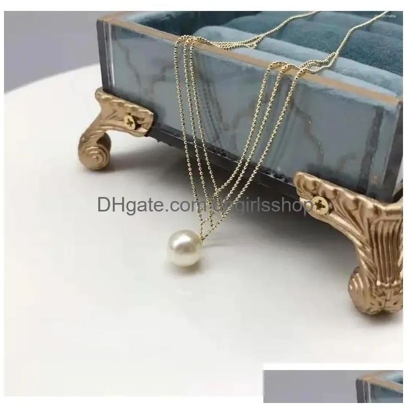 Pendant Necklaces Pearl Necklace Minimalist Design Sense Neck Chain Lock Bone Ins Fashion Elegance Taylors Drop Delivery Dh8Pv