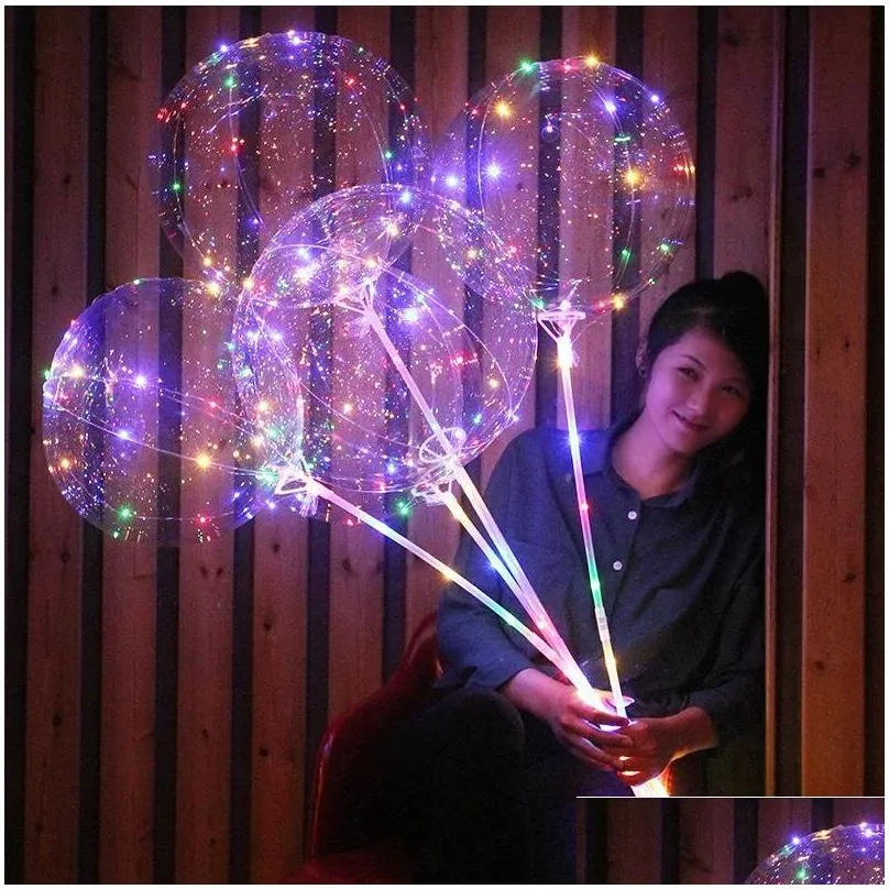 bobo balloon 20 inch led string light with  led strip wire luminous decoration lighting for party gift