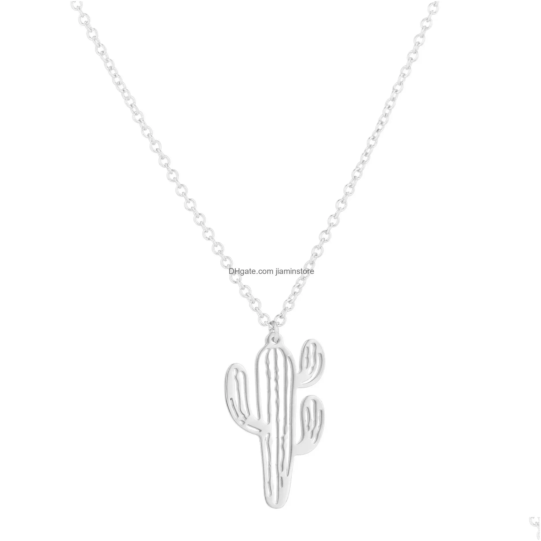 Other Jewelry Sets Stainless Steel Necklace Cactus Simple Small  Necklacelry Drop Delivery Jewelry Jewelry Sets Dhjt5