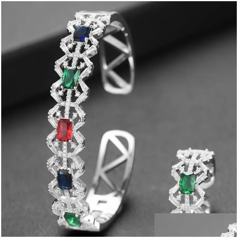 Earrings & Necklace Earrings Necklace Missvikki Exquisite Ladies Mix Match Stackable Bangle Ring Set 2Pcs For Women Bridal Wedding Fl Dhbbr