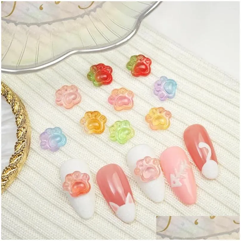 nail art decorations 30 pcs bear`s- cute charms parts for nails 3d transparent rhinestones accessories diy design manicure