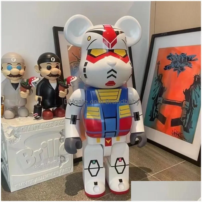 Movie & Games New Violence Building Bear Bearbrick Custom Am Yuanzu Up To 1000% Hand-Made Doll Trend Living Room Decoration 70Cm Drop Dh4Ti