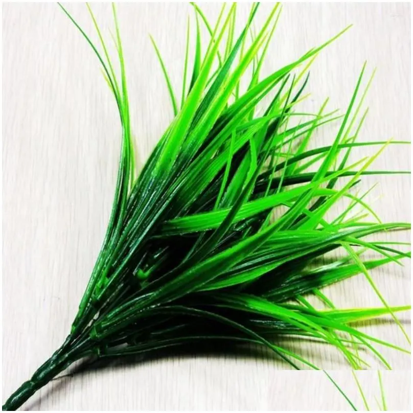 decorative flowers 1pc artificial plastic 7-fork simulation grass plant fake flower wedding arrangement christmas home decoration