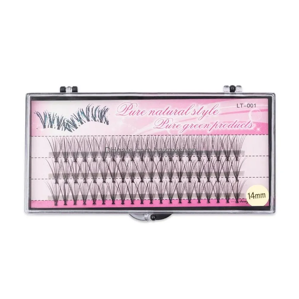 False Eyelashes Natural Fake Eye Lashes 60Pcs 8/10/12/14Mm Professional Makeup Individual Cluster Grafting False Eyelashes Drop Delive Dhnhk