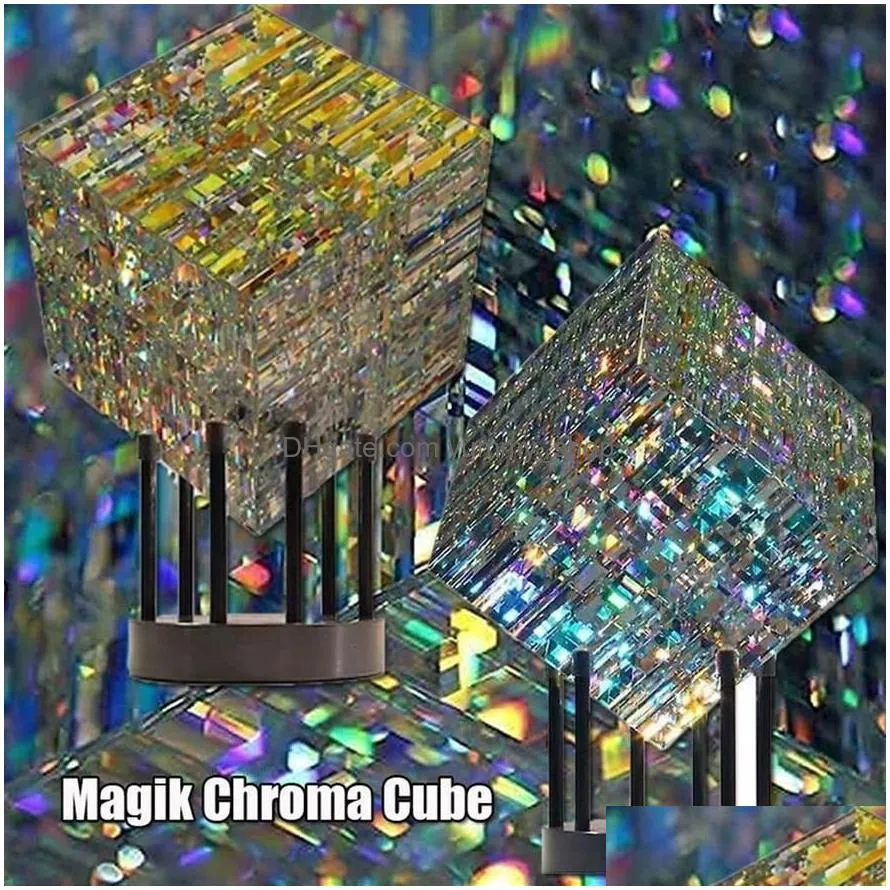 decorative objects figurines magical cube statue yellow magik chroma cube sculpture decoration resin 230221178f