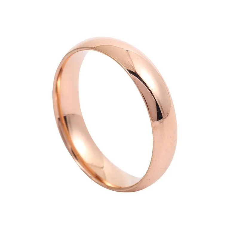 accessories titanium steel ring 4mm circular smooth couple stainless steel exquisite plain ring jewelry women