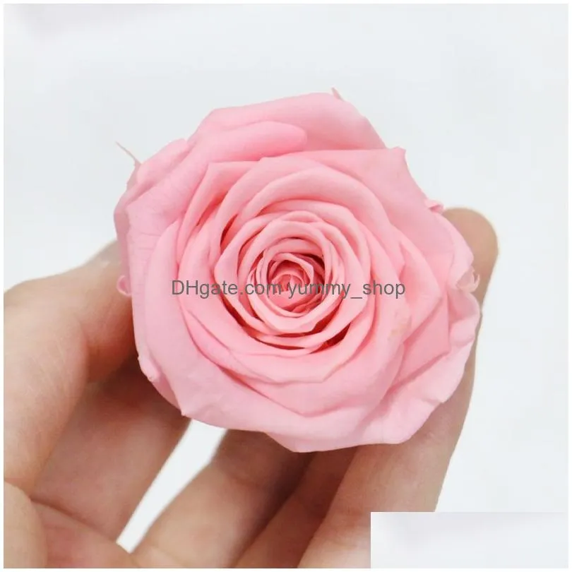 6pcs box high quality preserved flower rose heads immortal 5-6cm diameter mothers day gift eternal life flower material gift box 2255d