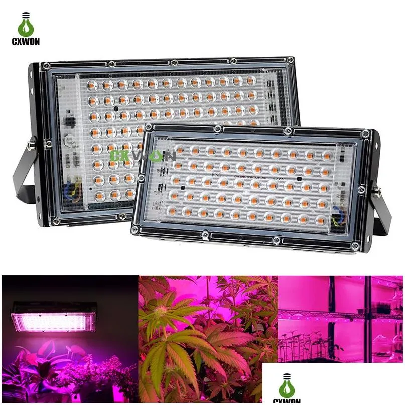 50w 100w led grow lights 220v purple phyto light with plug plant lamps for greenhouse hydroponic flower seeding