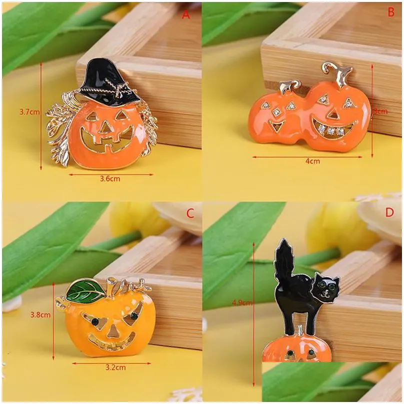 Pins, Brooches Pins Brooches Pumpkin Halloween Cartoon Enamel Brooch Pin Collar Badge Jewelry Gift Uni Drop Delivery Jewelry Dhhyn