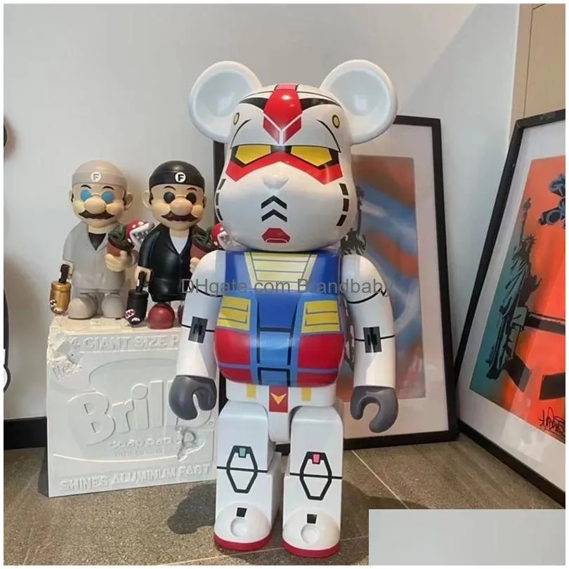 Movie & Games New Violence Building Bear Bearbrick Custom Am Yuanzu Up To 1000% Hand-Made Doll Trend Living Room Decoration 70Cm Drop Dh4Ti