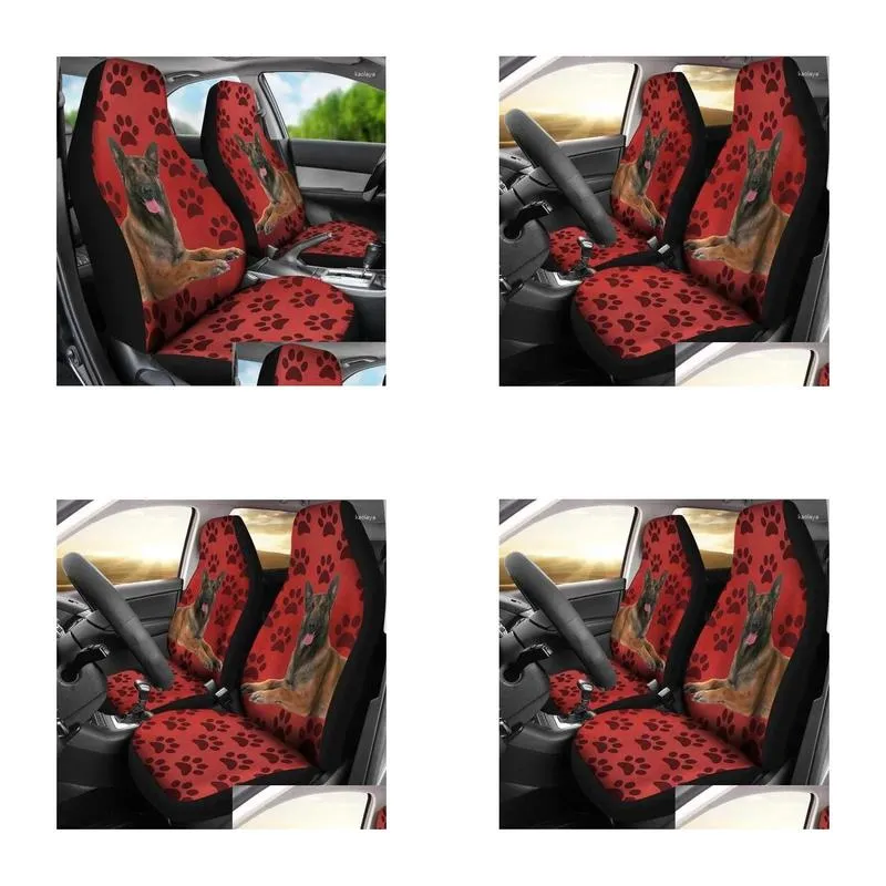 car seat covers 2pcs belgian malinois dog with paws print