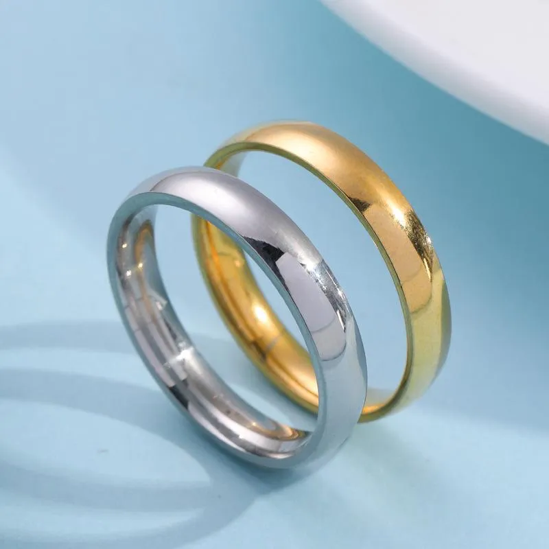 accessories titanium steel ring 4mm circular smooth couple stainless steel exquisite plain ring jewelry women