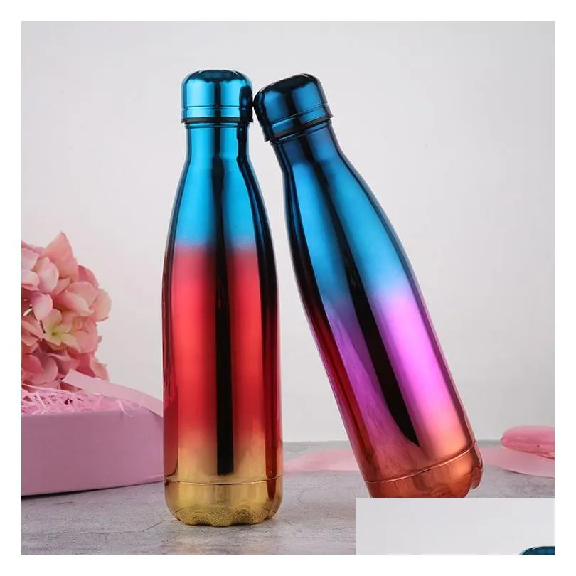 Water Bottles Stainless Steel Water Bottle 17Oz Double Wall Insated Cola Shape For Cold And Warm Drinks Bpa Metal Sports Drop Delivery Dhci3