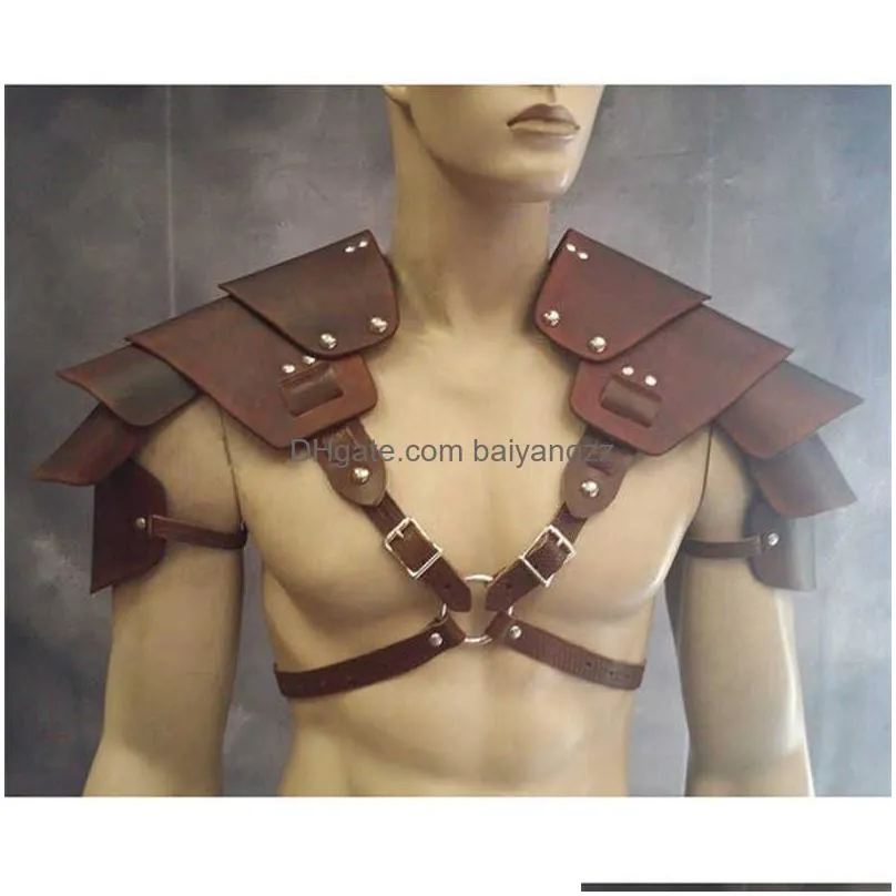 middle ages men medieval accessory  knight costume shoulder armor vintage gothic pirate warrior cosplay harness pauldrons y02992