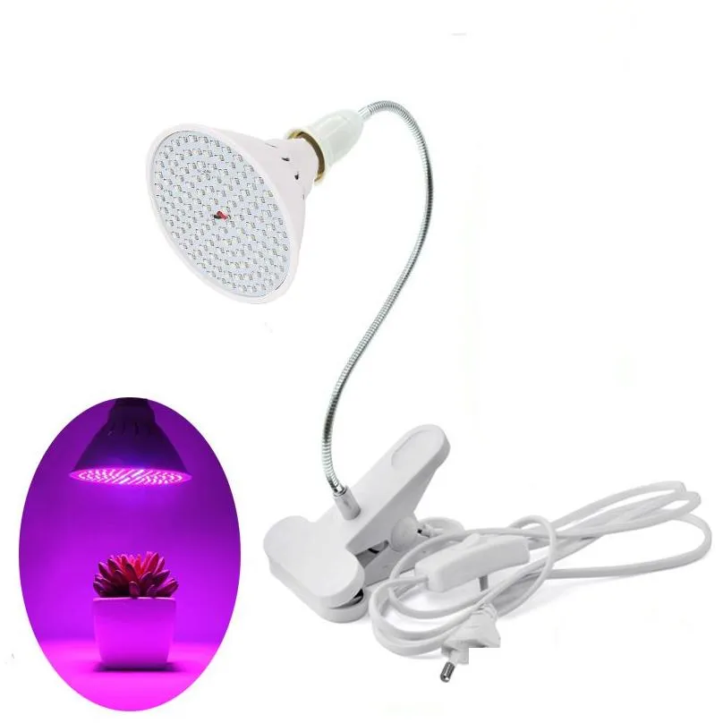 60 126 200 led grow light bulb 360 flexible lamp holder clip for plant flower vegetable growing indoor greenhouse hydroponics d2.0