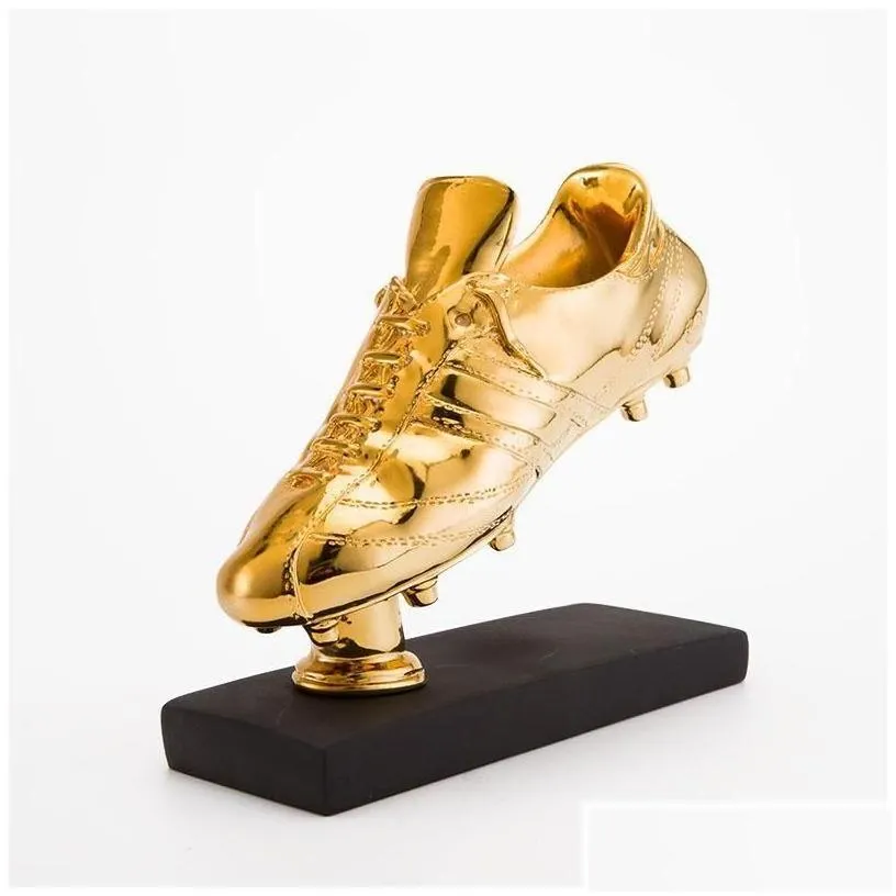 decorative objects figurines 29cm high football soccer award trophy gold plated champions shoe boot league souvenir cup gift custo