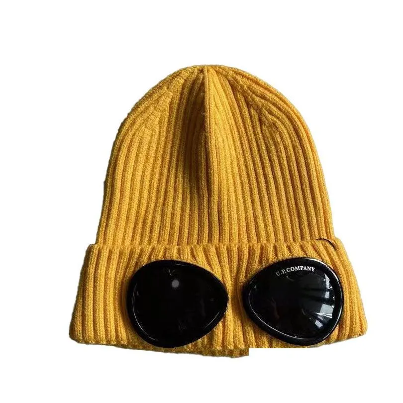 Beanie/Skull Caps Cp Caps Mens Designer Ribbed Knit Lens Hats Womens Extra Fine Merino Wool Goggle Beanie Official Website Version Dro Dhh76