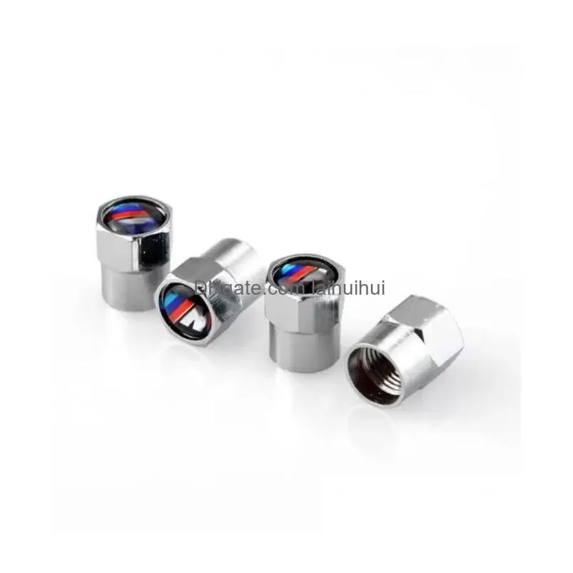 4pcs m emblem auto sticker car tire valve cap tyre air bolt stems caps auto dustproof cover for bmw