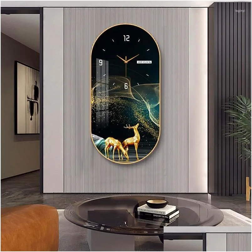 wall clocks crystal porcelain clock luxury large modern living room household fashion decorative painting silent decor