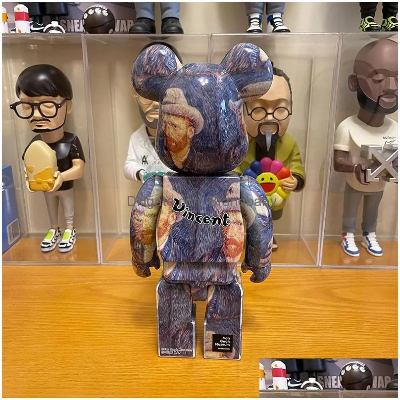 Movie & Games Newest Bearbrick Violent Bear Van Gogh Self-Portrait Plating Qianqiu Building Blocks 28Cm Drop Delivery Toys Gifts Actio Dh6Gx