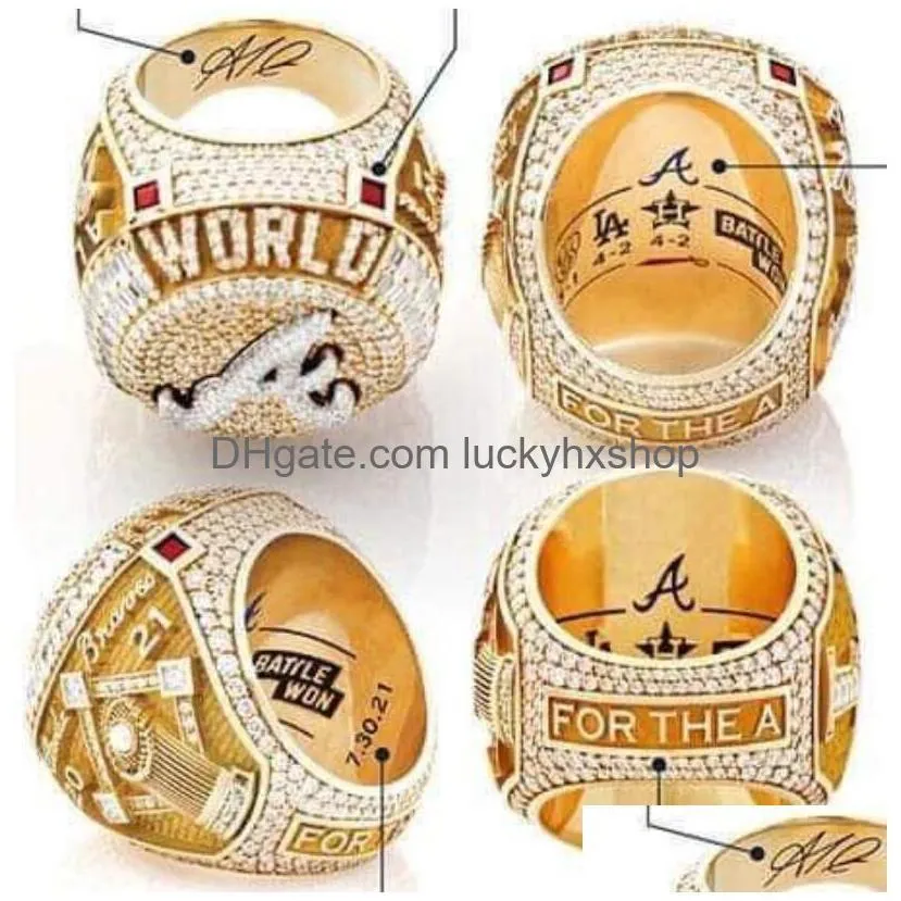 High-End 9 Players Name Ring Soler Man Albies 2021 2022 World Series Baseball Braves Team Championship With Wooden Display Box Souven Dhiba
