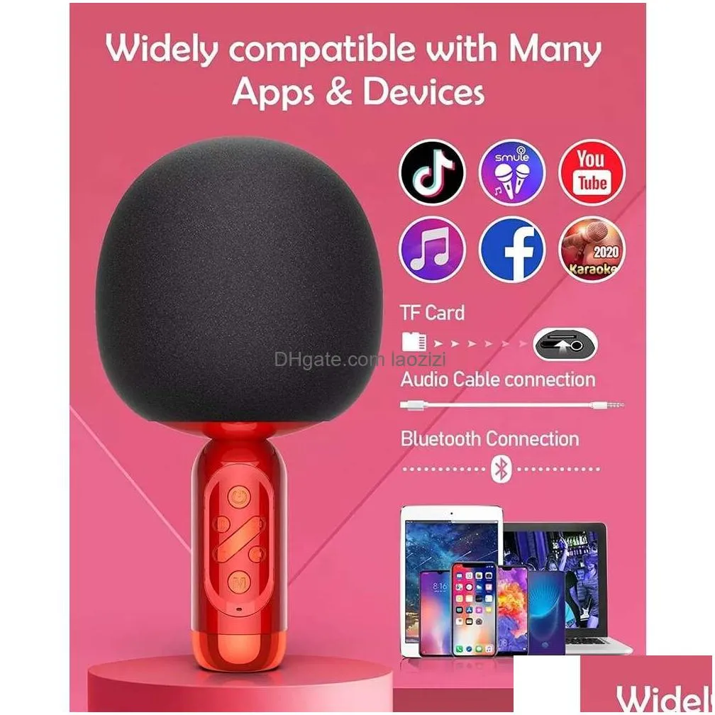  bluetooth karaoke microphone magic voice wireless karaoke microphone with speaker karaoke microphones for kids and adults 