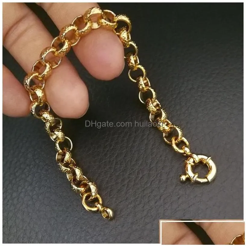 chain link gold filled belcher bolt ring mens womens solid bracelet jewllery in length drop delivery jewelry bracelets