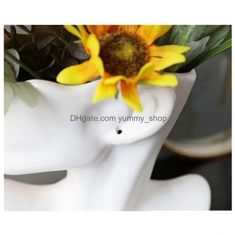 vases resin vase home decor flower pot sculpture room decoration jewelry stand necklace display european art statue model266u