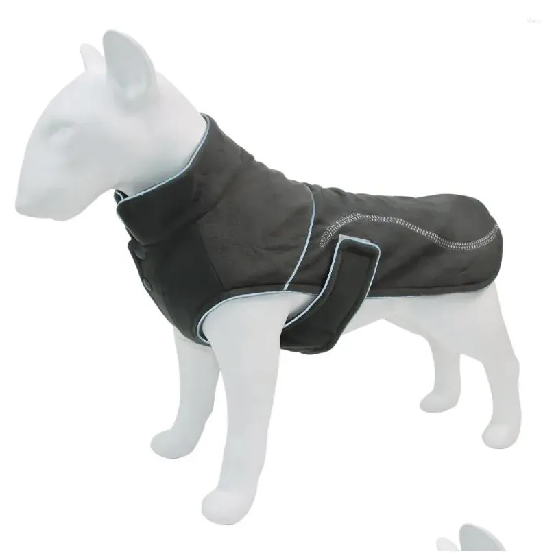 kennels pet jacket dog fall/winter cloth warm wool reflective waterproof plush storm dress for large dogs