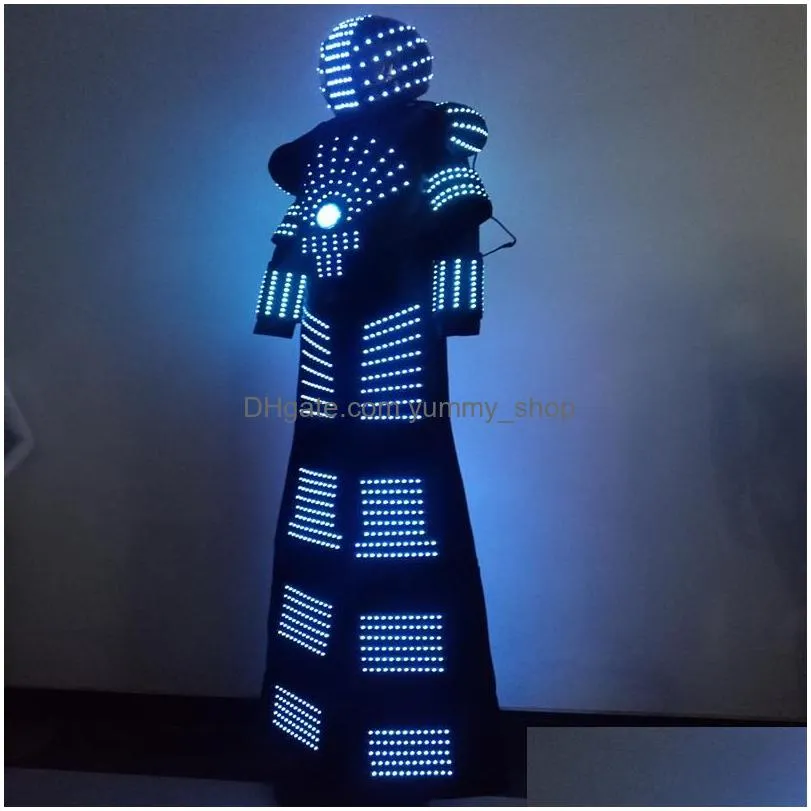 doule side led robot costume david guetta led robot suit illuminated kryoman robot size color customized259s