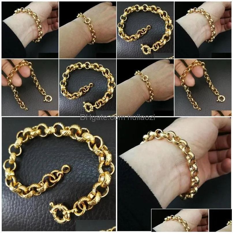 chain link gold filled belcher bolt ring mens womens solid bracelet jewllery in length drop delivery jewelry bracelets