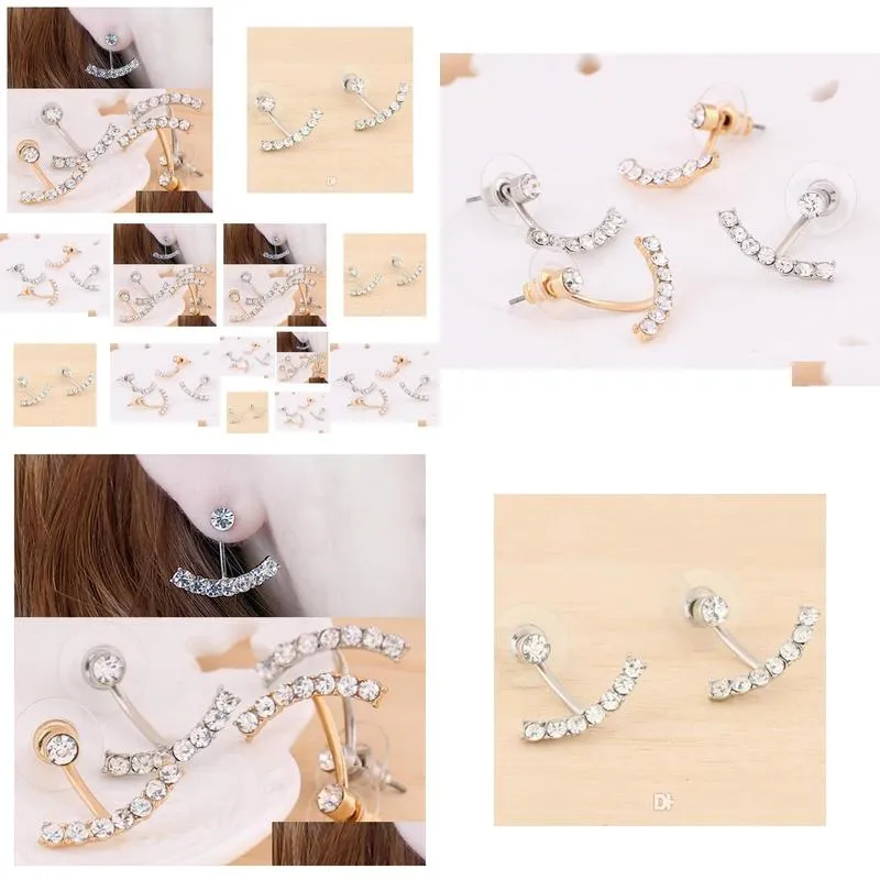 Stud Earrings Brincos Pendientes Earringwedding Jewelry Sier Gold Channel Drop Delivery Dhiis