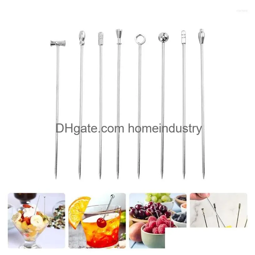 Dinnerware Sets 8 Pcs Appetizer Picks Coffee Decor Fruit Tooticks Cocktail Mary Skewers Cupcake Decorating Drop Delivery Dh8C3