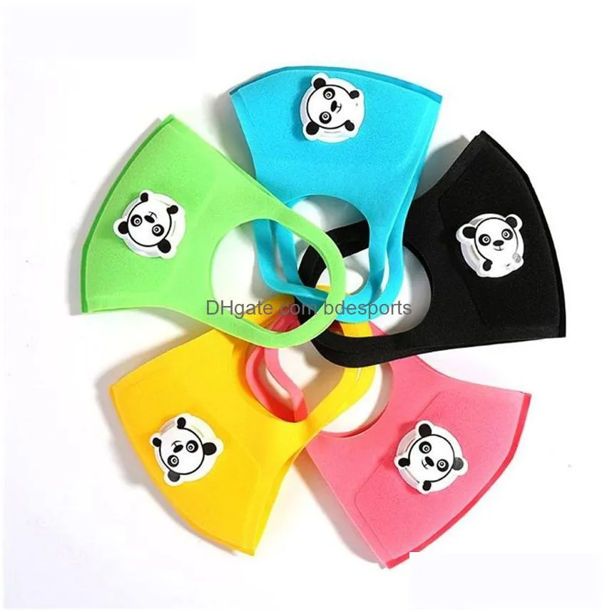 Party Masks Us Stock Cute Party Mouth Mask With Respirator Panda Shape Breath Vae Anti-Dust Children Kids Thicken Sponge Face Protecti Dh5Wa