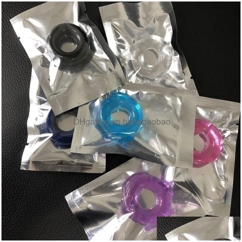 colorful crystal cockring time delay ejaculation control penis rings lasting firmer longer erection stretchy silicone cock ring adult male toys