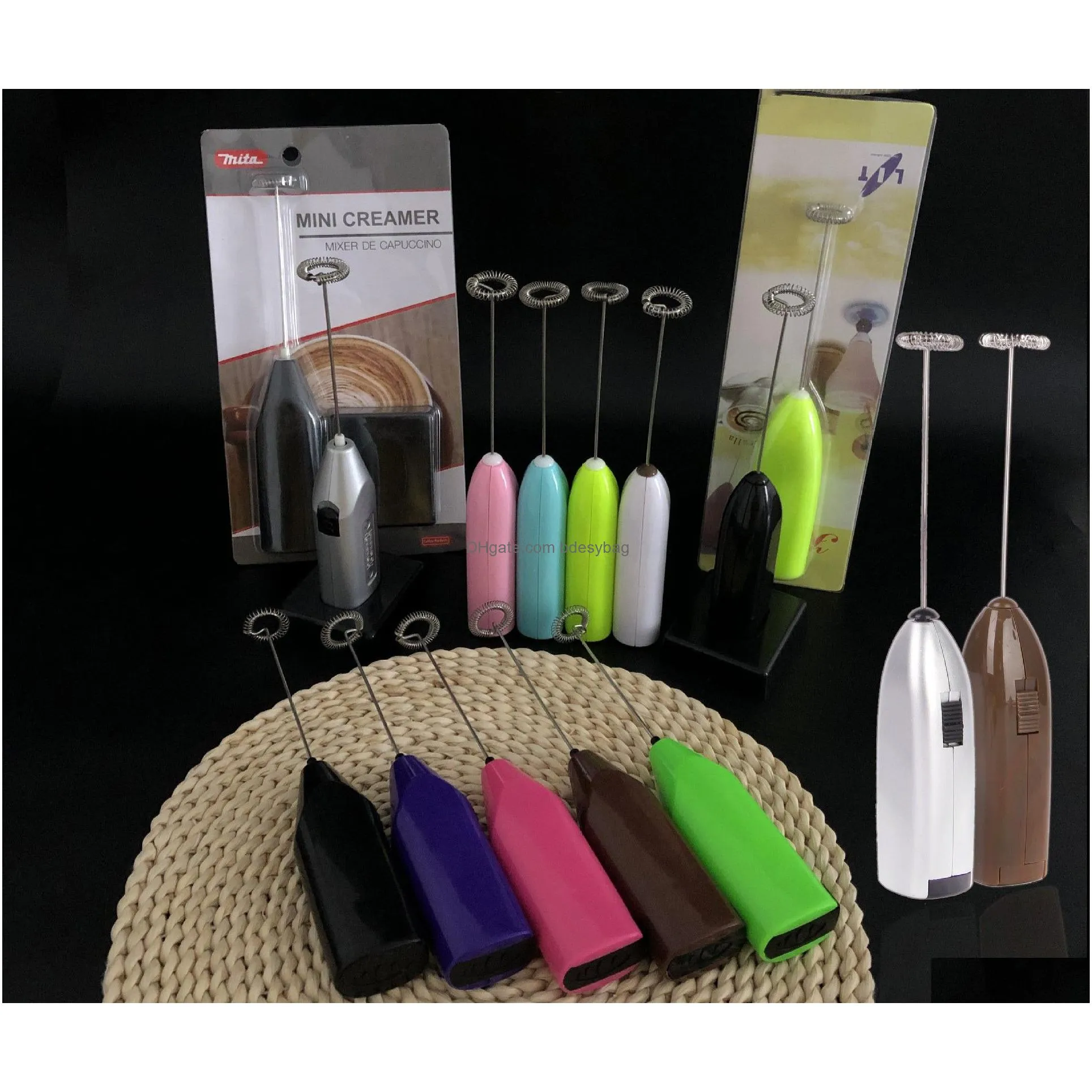 Egg Tools Electric Milk Frother Matic Cream Whipper Coffee Shake Mixer Handheld Cappuccino Egg Beater Drop Delivery Home Garden Kitche Dh761