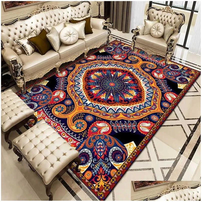 Carpets Turkey Printed  Rugs Carpets For Home Living Room Decorative Area Rug Bedroom Outdoor Turkish Boho Large Floor Carpet M Dhxlq