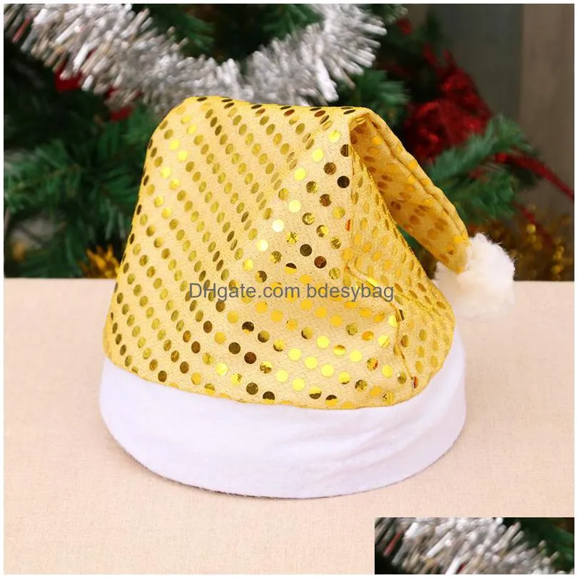 Party Hats Christmas Sequins Hat Color Beads Paddles Adt Antlers Warm Hats Decorations For New Year Winter Drop Delivery Home Garden F Dhn8U