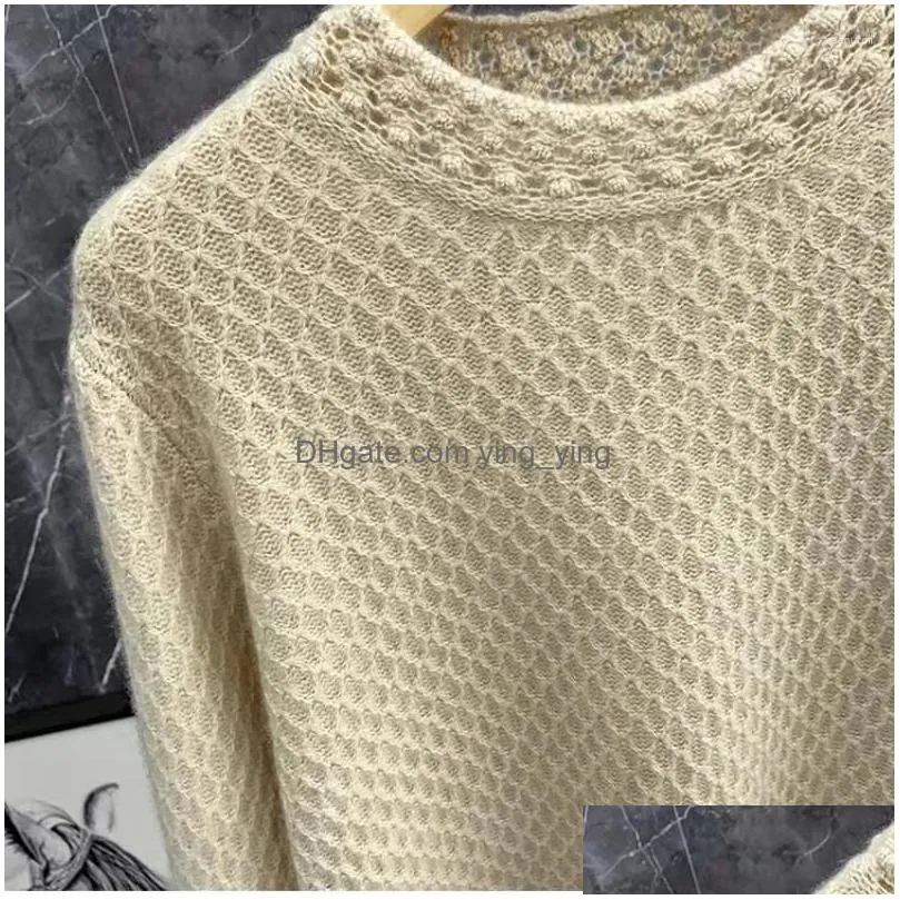 womens sweaters wool cashmere sweater women 3d three-dimensional hollow out round neck jumper knit autumn bargain price fashion top