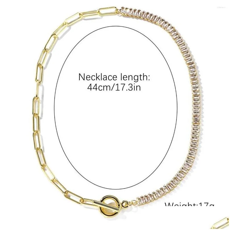 Pendant Necklaces Lw Deserve To Act The Role Of Niche Senior Splicing Mix Colour Zircon Necklace Contracted Ins Wind Delicate Drop De Dh5Nv