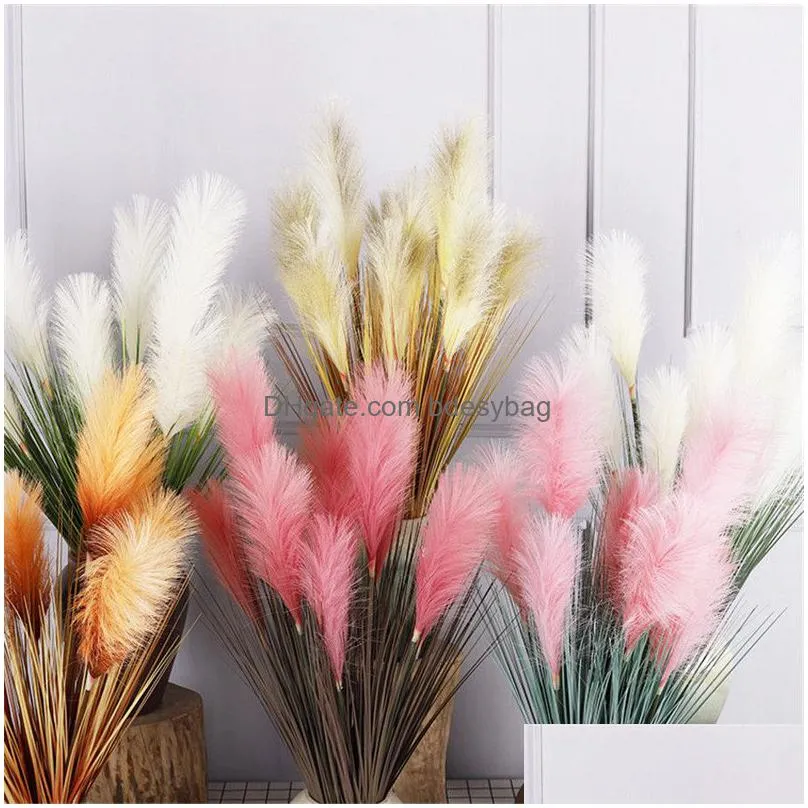 Decorative Flowers & Wreaths Artificial Dogs Tail Grass Bunch Simation Reed 5 Heads 85Cm In Length Wedding Party Home Garden Drop Deli Dheav