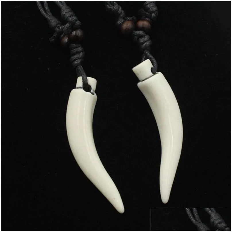 Pendant Necklaces Elephant Tooth Necklace Wolf Pendant Amet Gift For Men Womens Jewelry Drop Delivery Jewelry Necklaces Pendants Dh0Ks